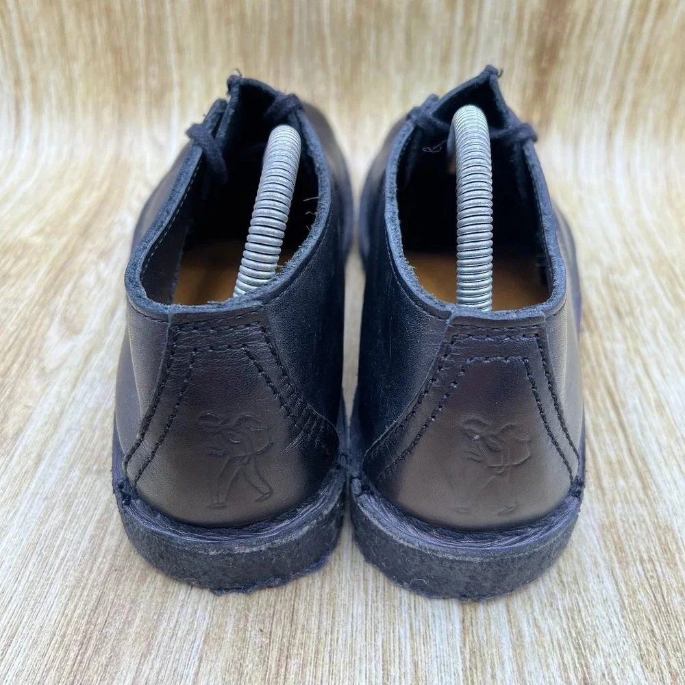 Clarks Desert Trek Shoes Men's Size 8.5 Black Leather Center Seam Oxford 36441